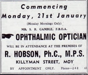 OPTICIAN AT HOBSON'S CHEMIST 1963 001